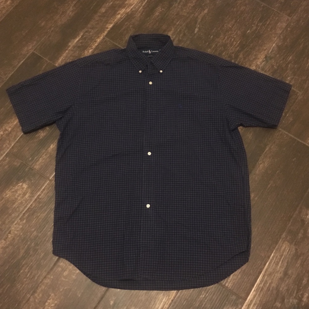 Ralph Lauren Blue/Black Checkered Button Down